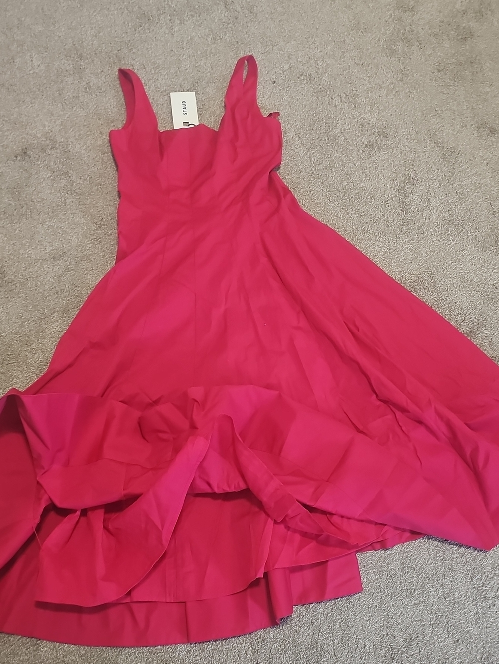 Staud Dress Cherry Color.